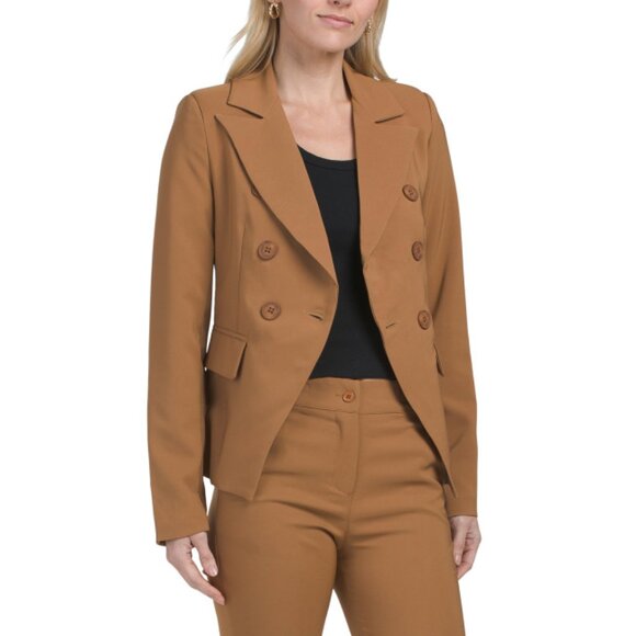 VENTI Camel Made In Italy Solid Double Breasted Blazer - Picture 1 of 2